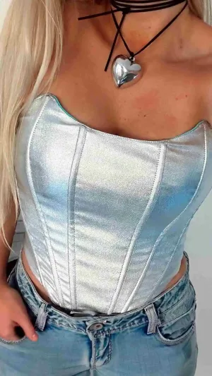 LVRB Corset Sky Silver Turquesa Reversible