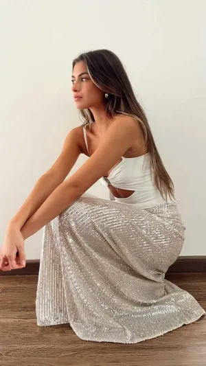 LVRB Falda Coachella Champagne